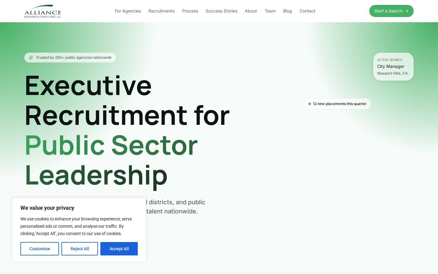 Sito web realizzato per ARC by TOC PR
