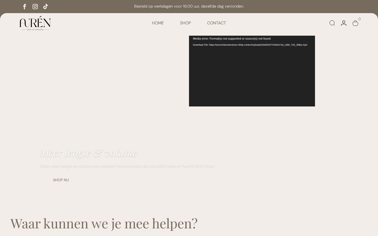 Sito web realizzato per Auren Hair Extensions